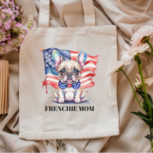 Patriotic French bulldog frenchie mom トートバッグ