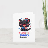Patriotic Funny Black Cat Card  カード (正面)