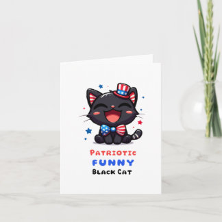 Patriotic Funny Black Cat Card カード