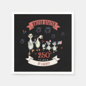 Patriotic Geese Family US 250 Years of Liberty  スタンダードカクテルナプキン (正面)