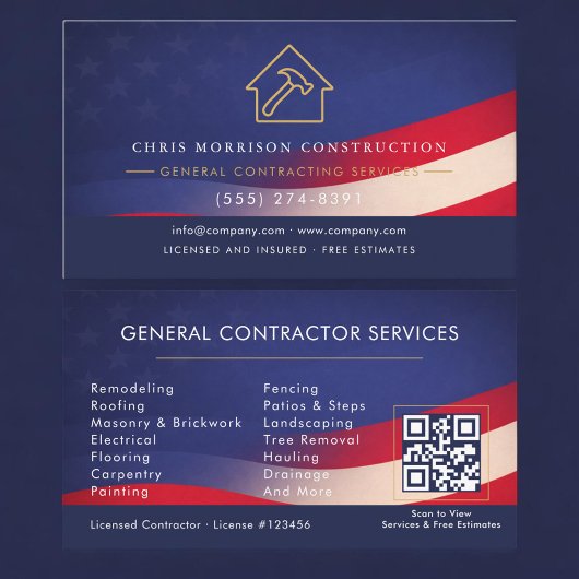 Patriotic General Contractor QR Code 名刺
