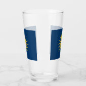 Patriotic glass cup with flag of Macedonia, Greece タンブラーグラス (左)