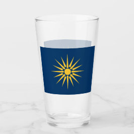 Patriotic glass cup with flag of Macedonia, Greece タンブラーグラス