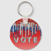 Patriotic Glitter Drip Americana Vote キーホルダー (裏面)