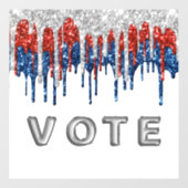 Patriotic Glitter Drip Border Vote ウィンドウサイン (シート)