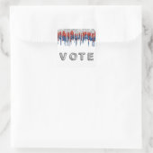 Patriotic Glitter Drip Border Vote スクエアシール (バッグ)