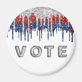 Patriotic Glitter Drip Border Vote マグネット
