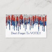 Patriotic Glitter Drip Border Vote Reminder 名刺 (正面)
