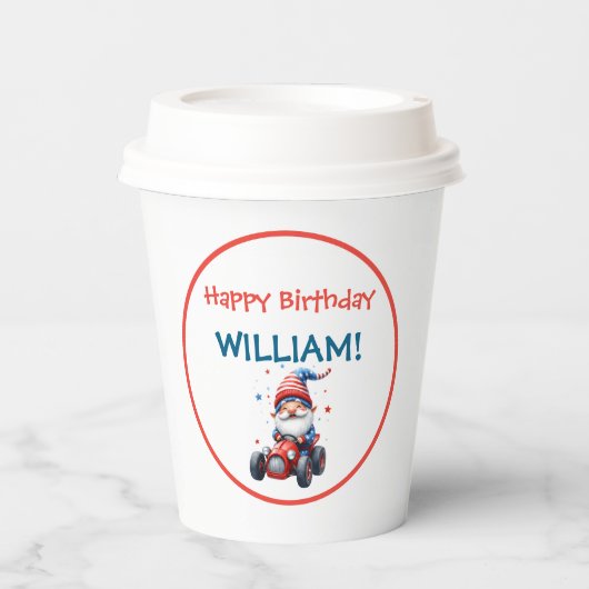 Patriotic Gnome Kid's Birthday 紙コップ (正面)