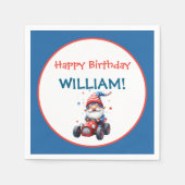 Patriotic Gnome Red Car 5th Birthday スタンダードカクテルナプキン (正面)