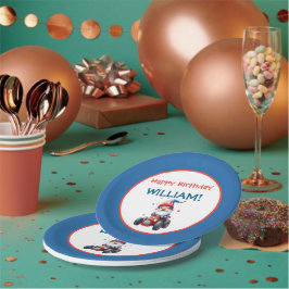 Patriotic Gnome Red Car 5th Birthday ペーパープレート