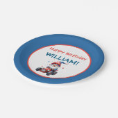 Patriotic Gnome Red Car 5th Birthday ペーパープレート (アングル)