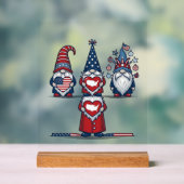 Patriotic Gnome Trio Vintage Vector Design_1 アクリルサイン (ニュートラル)