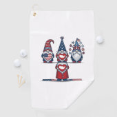 Patriotic Gnome Trio Vintage Vector Design_1 ゴルフタオル (インサイチュ)