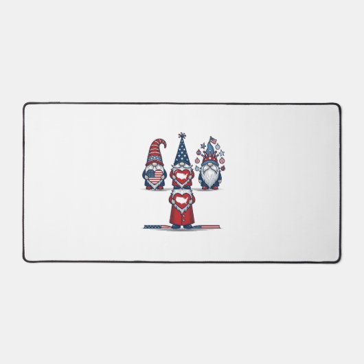Patriotic Gnome Trio Vintage Vector Design_1 デスクマット (正面)