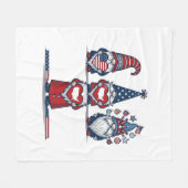 Patriotic Gnome Trio Vintage Vector Design_1 フリースブランケット (正面(横))