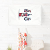 Patriotic Gnome Trio Vintage Vector Design_1 横断幕 (インサイチュ)