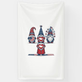Patriotic Gnome Trio Vintage Vector Design_1 横断幕 (縦)