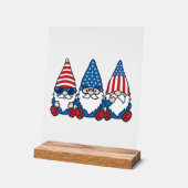 Patriotic Gnome Trio Vintage Vector Shirt Design_1 アクリルサイン (傾斜)