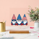 Patriotic Gnome Trio Vintage Vector Shirt Design_1 アクリルサイン (ウェディング)