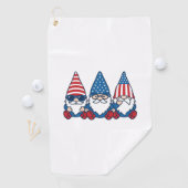 Patriotic Gnome Trio Vintage Vector Shirt Design_1 ゴルフタオル (インサイチュ)
