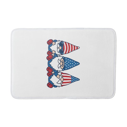 Patriotic Gnome Trio Vintage Vector Shirt Design_1 バスマット (正面)