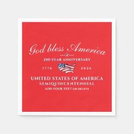 Patriotic God Bless America 250 Semiquincentennial スタンダードカクテルナプキン
