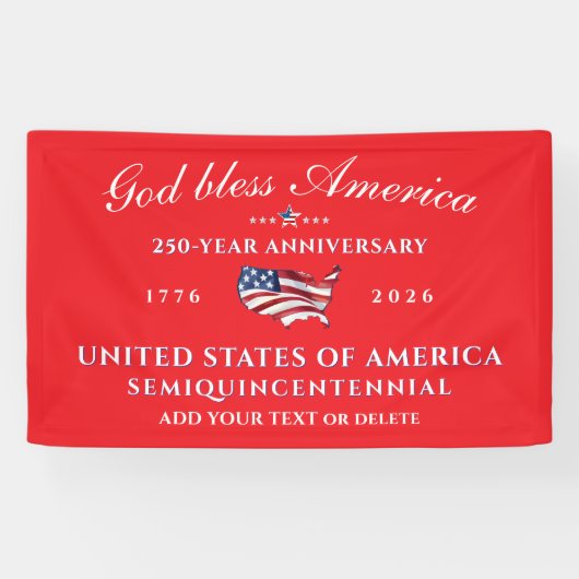 Patriotic God Bless America 250 Semiquincentennial 横断幕 (横)