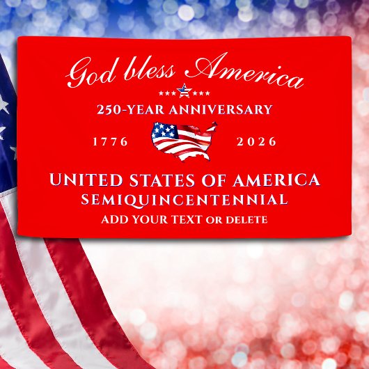 Patriotic God Bless America 250 Semiquincentennial 横断幕