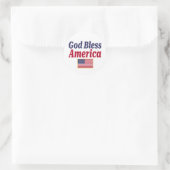 Patriotic God Bless America Flag ラウンドシール (バッグ)