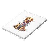 Patriotic Golden Dog Vintage Engraving Shirt 2 ノートパッド (回転)