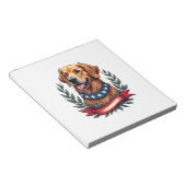 Patriotic Golden Retriever Americana Art Tee 2 ノートパッド (アングル)