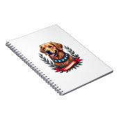 Patriotic Golden Retriever Americana Art Tee 2 ノートブック (右側)