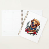 Patriotic Golden Retriever Americana Art Tee 2 プランナー手帳 (ディスプレー)