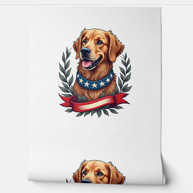 Patriotic Golden Retriever Americana Art Tee 2 壁紙 (ほどく)