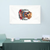 Patriotic Golden Retriever Americana Art Tee 2 横断幕 (トレードショー)