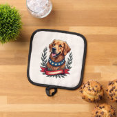 Patriotic Golden Retriever Americana Art Tee 2 鍋敷き (トップダウン)