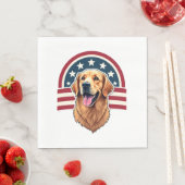 Patriotic Golden Retriever Arc Layout Shirt 2 スタンダードランチョンナプキン (インサイチュ)