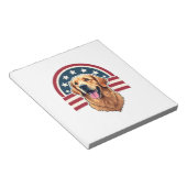 Patriotic Golden Retriever Arc Layout Shirt 2 ノートパッド (アングル)