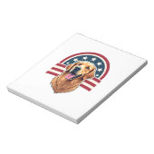 Patriotic Golden Retriever Arc Layout Shirt 2 ノートパッド (回転)