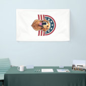 Patriotic Golden Retriever Arc Layout Shirt 2 横断幕 (トレードショー)