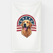 Patriotic Golden Retriever Arc Layout Shirt 2 横断幕 (縦)
