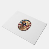 Patriotic Golden Retriever Badge Vintage Tee 4 ドアマット (アングル)