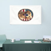 Patriotic Golden Retriever Badge Vintage Tee 4 横断幕 (トレードショー)