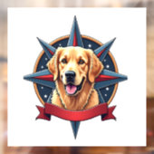 Patriotic Golden Retriever Compass Star Tee 2 ウィンドウサイン (シート2)