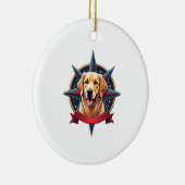 Patriotic Golden Retriever Compass Star Tee 2 セラミックオーナメント (右)