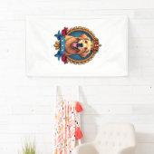Patriotic Golden Retriever Grand Crest Shirt 横断幕 (インサイチュ)