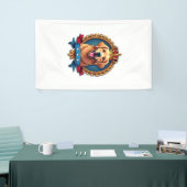 Patriotic Golden Retriever Grand Crest Shirt 横断幕 (トレードショー)
