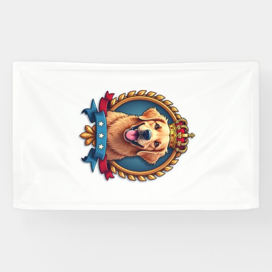Patriotic Golden Retriever Grand Crest Shirt 横断幕 (横)