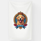 Patriotic Golden Retriever Grand Crest Shirt 横断幕 (縦)